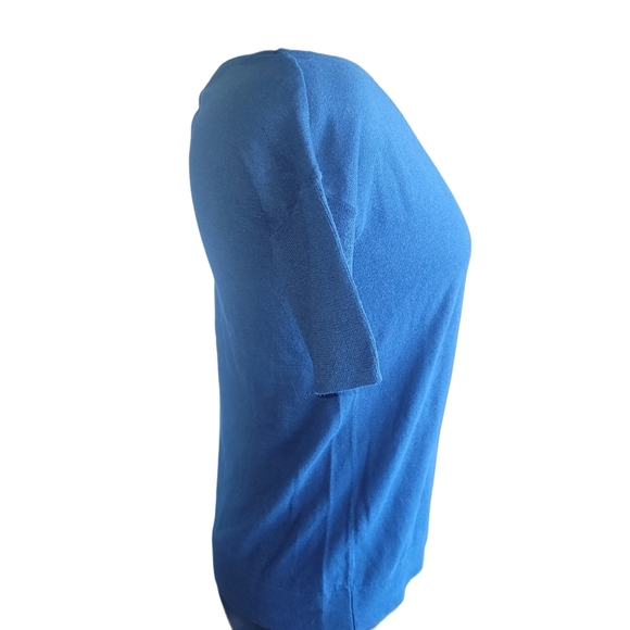 Banana Republic Blue V Neck Short Sleeve Top XS - Picture 4 of 7